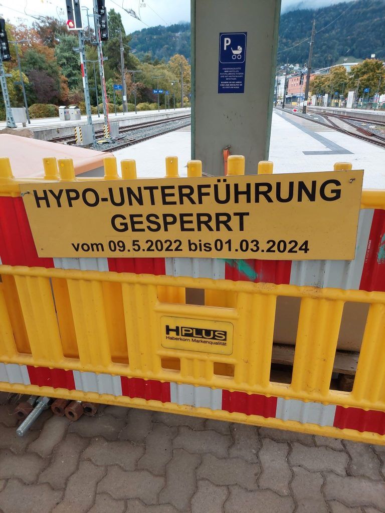 Die Hypounterführung bleibt laut Aushang bis 1. März 2024 gesperrt. <span class="copyright">Leserreporter</span>