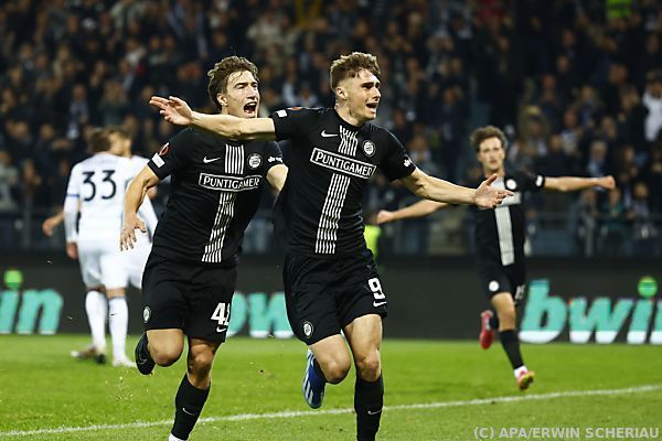 Sturm Graz erkämpft in EL mit zehn Mann 2:2 gegen Atalanta