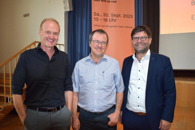 Bürgermeister im Gespräch: Guido Flatz, Tobias Bischofberger und Gerhard Beer.