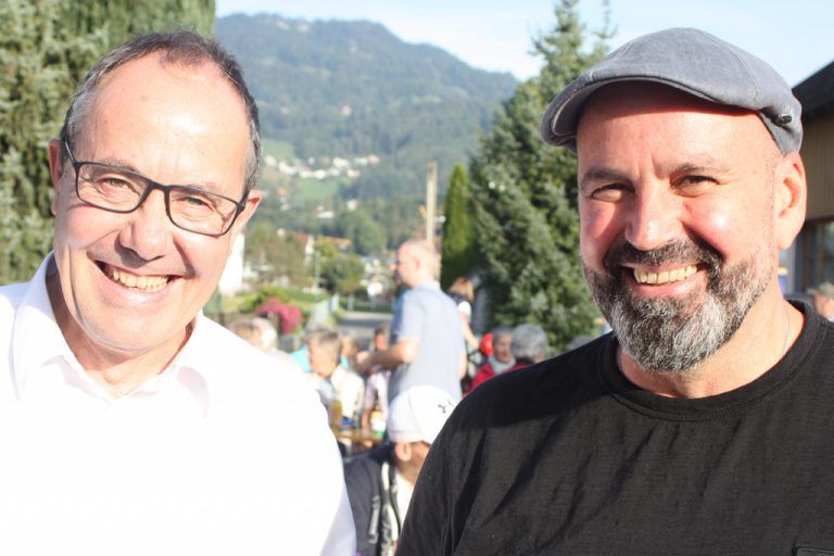 Vizebürgermeister Andreas Prenn und Gemeinderat Klaus Pirker auf der Eröffnungsfeier.