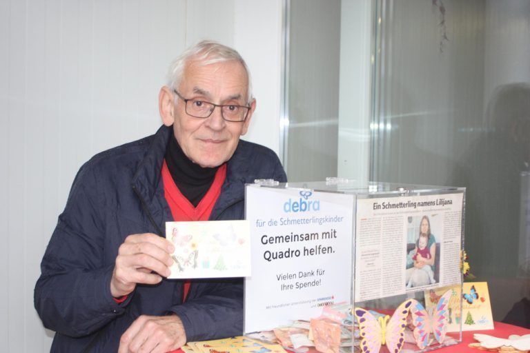 Entertainer Quadro Ernst sammelt weiter unermüdlich Spenden für die Schmetterlingskinder.