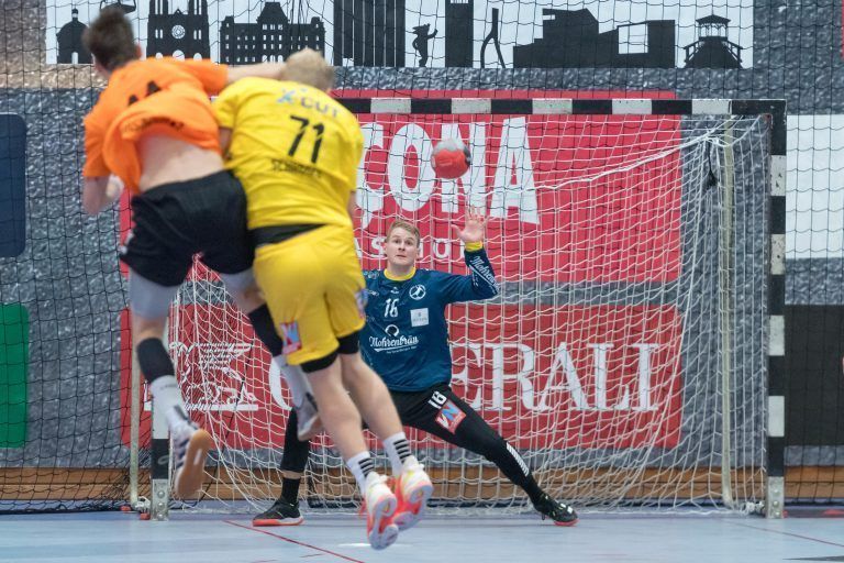 Bregenz-Goalie Ralf-Patrick Häusle trug mit seinen Paraden maßgeblich zum beruhigenden Spielverlauf bei. <span class="copyright">VN/DS</span>