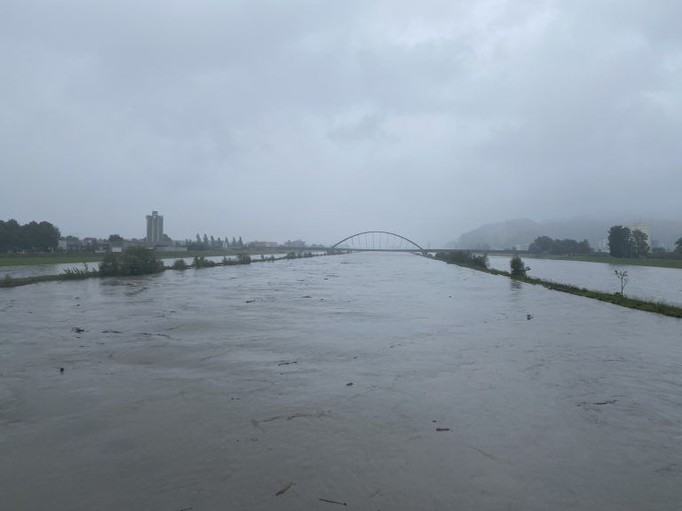Der Rhein als beängstigende Wasserwüste, die auch die Vorländer überschwemmt: Das kommt immer wieder mal vor. <span class="copyright">VOL/Mayer</span>