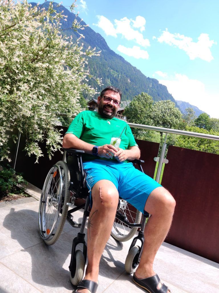 Sechs Wochen benötigte der Montafoner einen Rollstuhl.