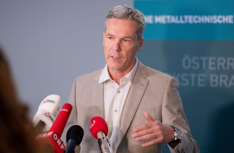 Arbeitgebersprecher Christian Knill im Rahmen der Metaller-KV-Verhandlung. <span class="copyright">apa</span>