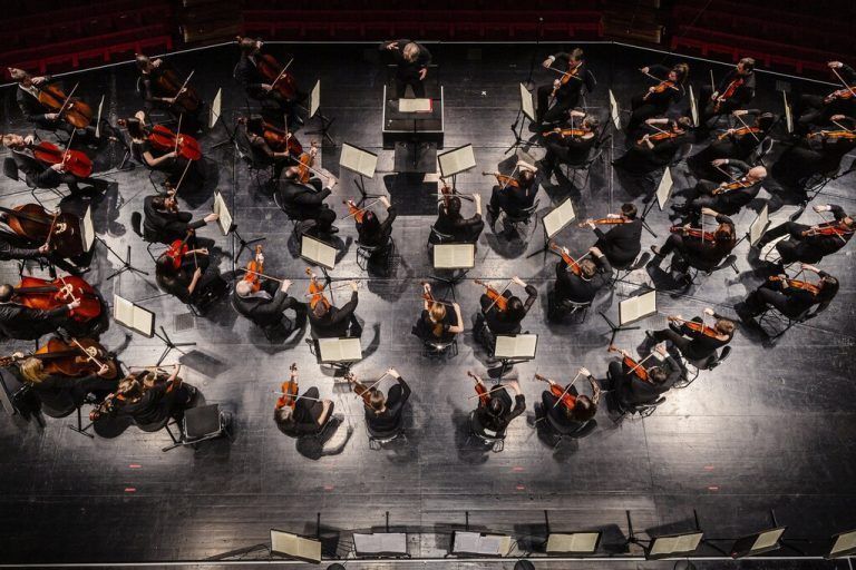 Das Ensemble des Symphonieorchesters Vorarlberg im Festspielhaus Bregenz.SOV/Thomas Schrott
