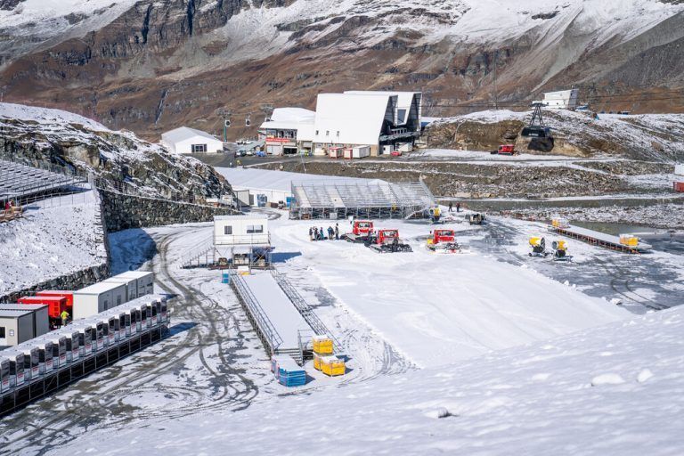 Das Zielgelände der Gran Becca in Cervinia.