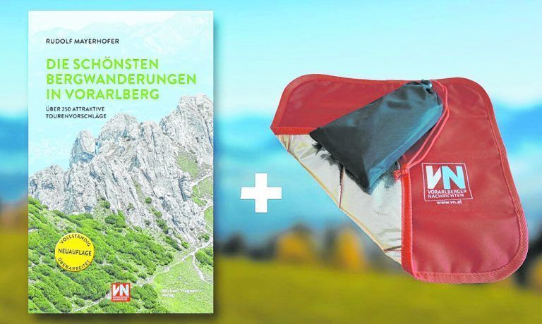 „Die schönsten Bergwanderungen in Vorarlberg“ kann im VN-Shop bestellt werden – für VN-Abonnent:innen gibt es ein VN-Sitzkissen für die Wanderung kostenlos dazu.VN