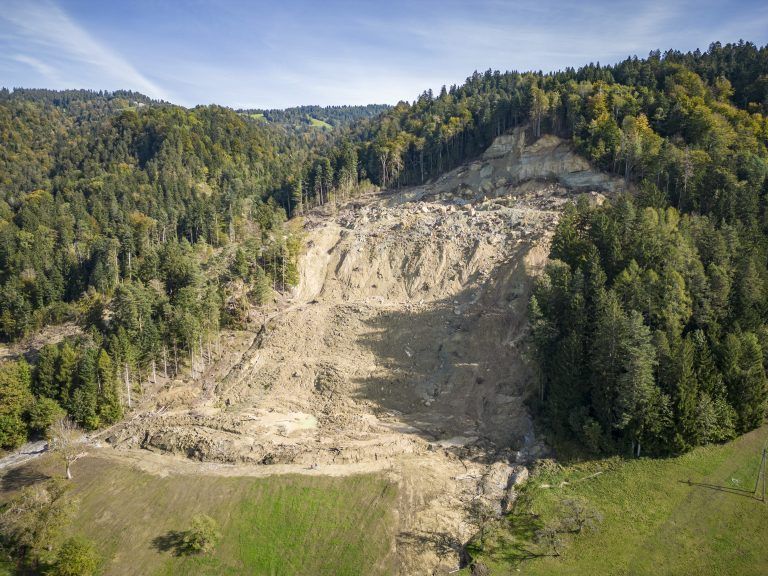 Der Hang ist vor bald sechs Monaten ins Rutschen geraten.<span class="copyright">.</span> Die Ausmaße sind gewaltig. <span class="copyright">VN/Paulitsch (alle)</span>