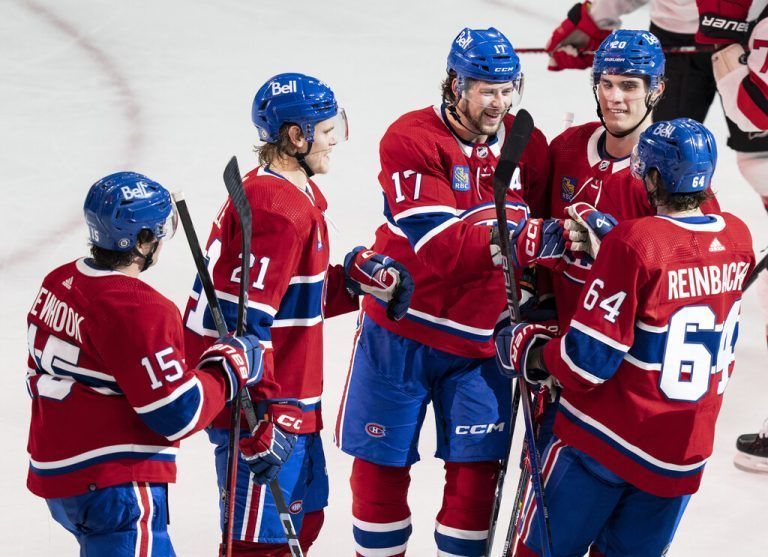 Reinbacher (ganz rechts) wurde von seinen zukünftigen Teamkollegen in Montreal gut aufgenommen.Ap