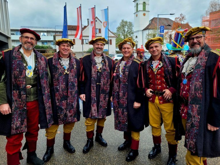Die Hörbranzer Raubritter zu Gast beim Faschings-Opening in Lochau.