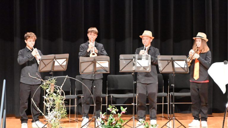 Trompetenquartett „Quattro Farabutti“ der Musikschule Tonart sorgte für musikalischen Rahmen.