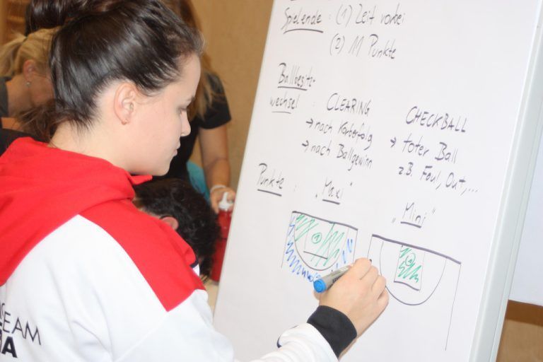 Diana Picorusevic gestaltete die Basketball Fortbildung in Rankweil äußerst professionell.