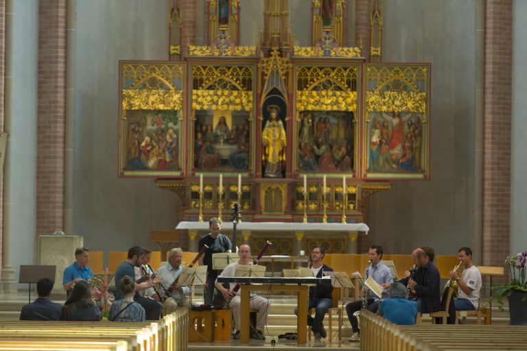 Probe der Bläser der Wiener Symphoniker mit dem Kornmarktchor.   <span class="copyright">vn/Paulitsch</span>