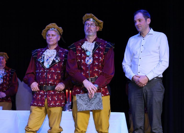 Komtur Thomas Lissy, Vizekomtur Christian Fetz und Bürgermeister Andreas Kresser (v.l.).