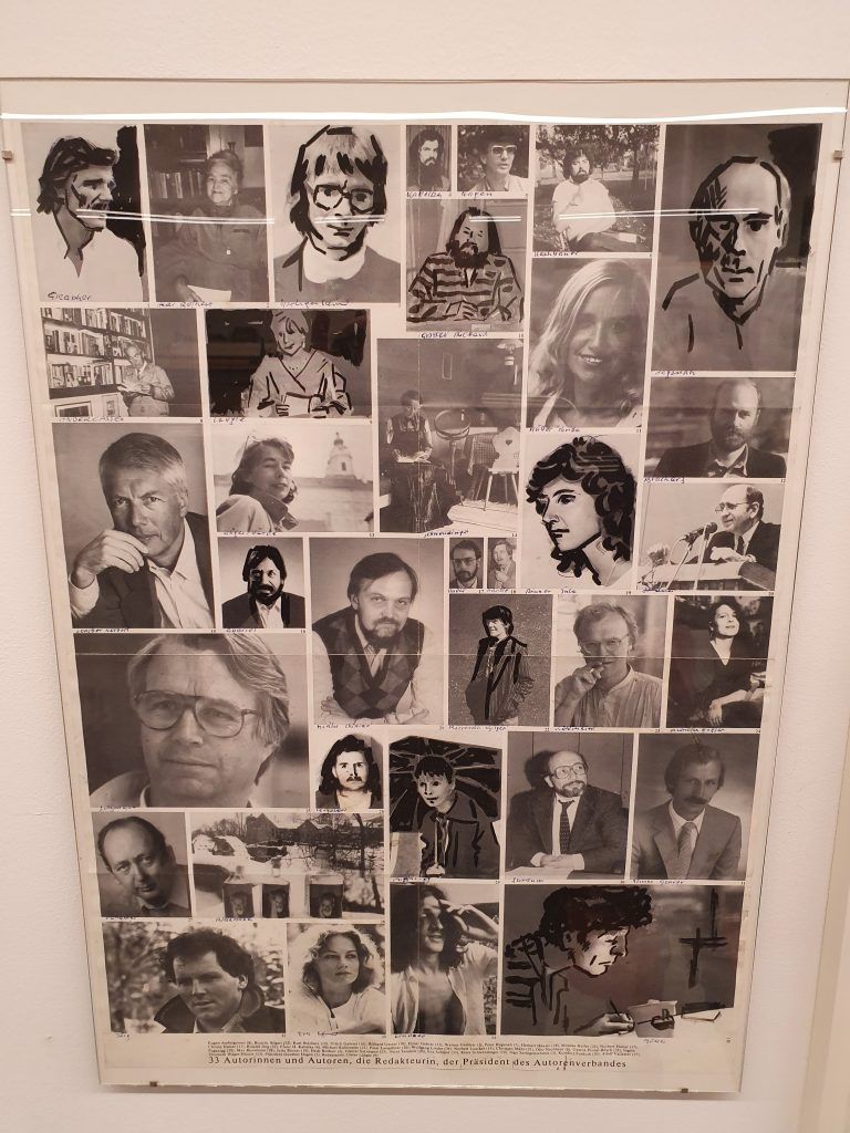 Collage von 33 Vorarlberger Autorinnen und Autoren.    <span class="copyright"> Thomas Schiretz</span>
