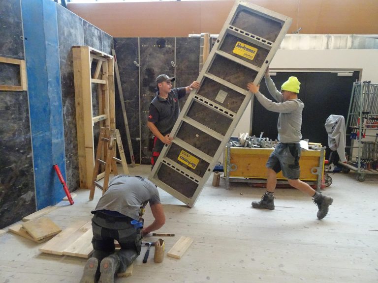 Die Hochbauspezialisten in Aktion.