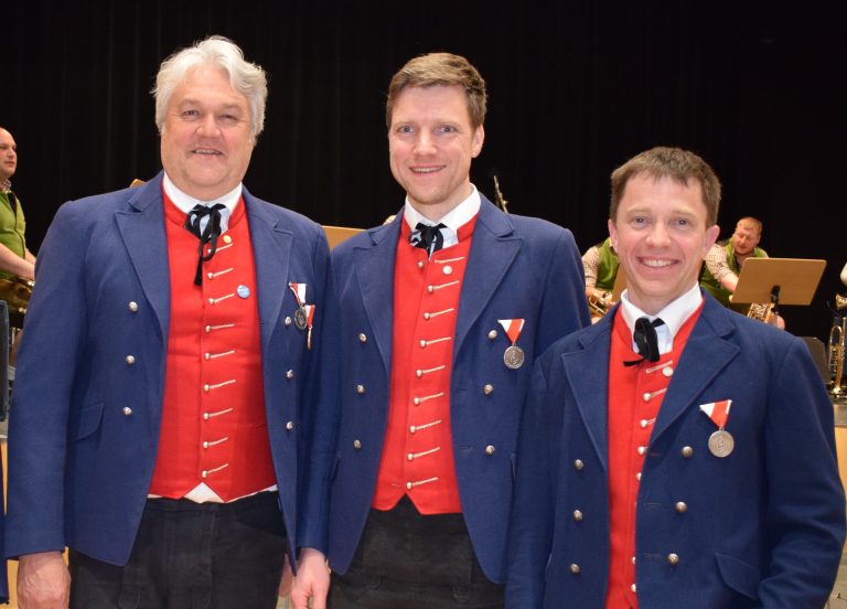Ehrungen für Andreas Lässer, Christoph Schwärzler und Martin Eugster.
