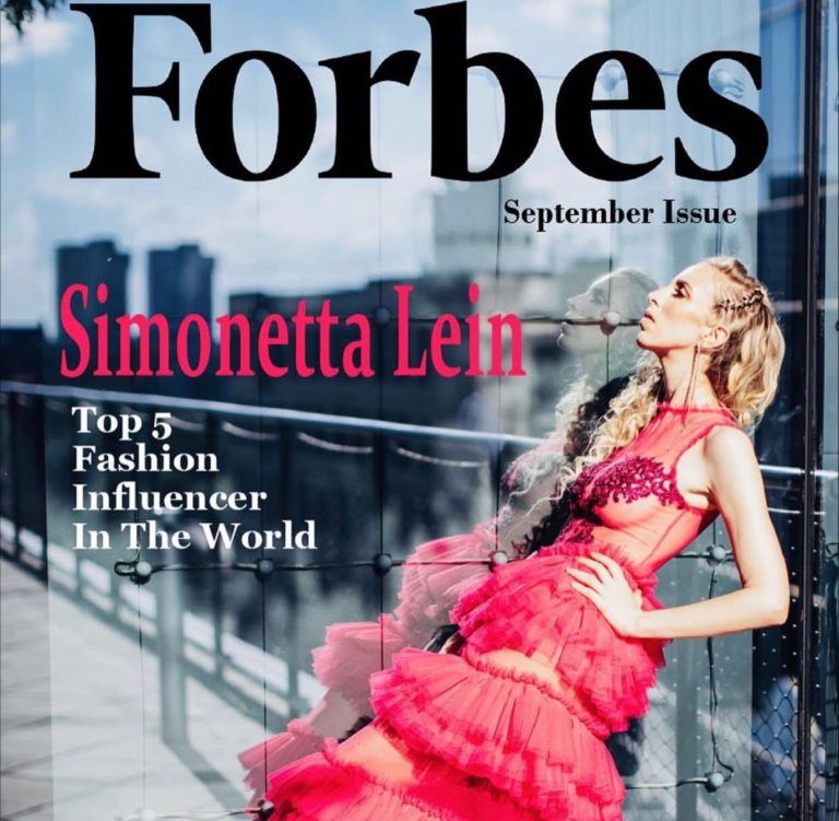 Simonetta Lein in einem Mirimari-Kleid auf dem Cover von Forbes. 