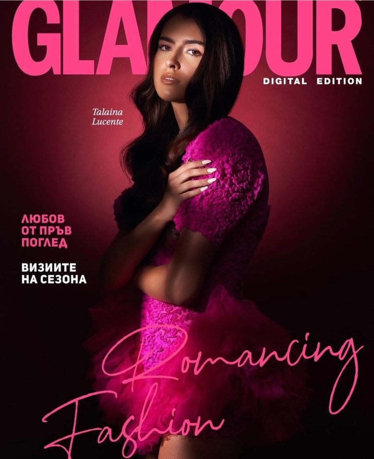 Model Talaina Lucente auf dem Cover der Glamour. 