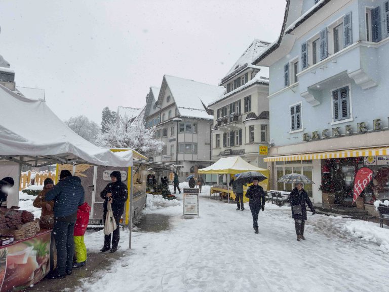 Der Schneefall letzte Woche wurde vom Handel einhellig als "Segen" gesehen. <span class="copyright">VN/Beate Rhomberg</span>