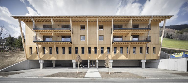 Bei Errichtungskosten von 2,3 Millionen Euro (4000 Euro/m2 Nutzfläche) liegt Blons an der Spitze aktueller Neubauten. Eine Dreizimmer-Wohnung mit 79 m² kostet inklusive Betriebskosten 705 Euro. <span class="copyright">vogewosi</span>
