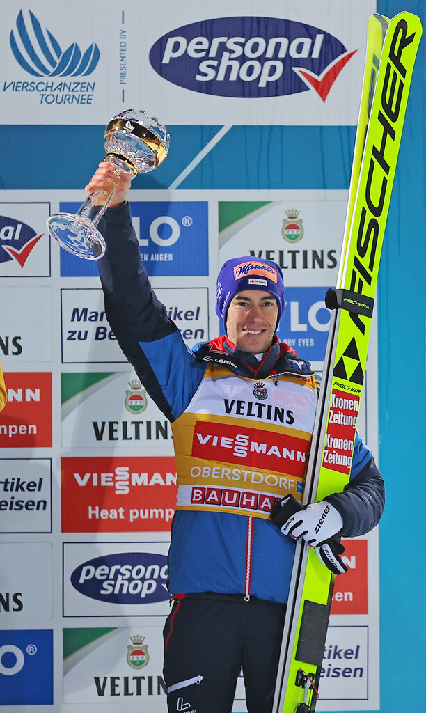 Auch ohne „Bombensprung“ sehr zufrieden: Topfavorit Stefan Kraft.GEPA