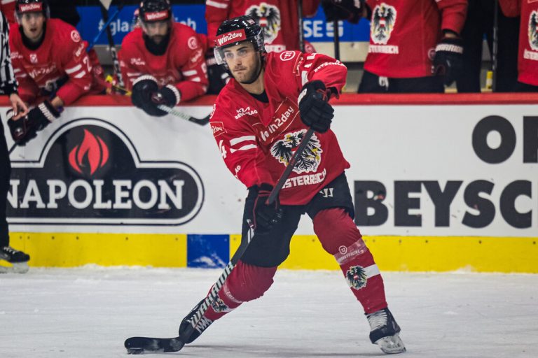 Der Dornbirner Kilian Zündel kam in beiden Spielen des österreichischen Nationalteams in Klagenfurt beim Viernationenturnier zum Einsatz.gepa