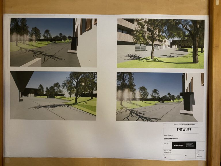 Der Dorfplatz soll grüner gestaltet werden.