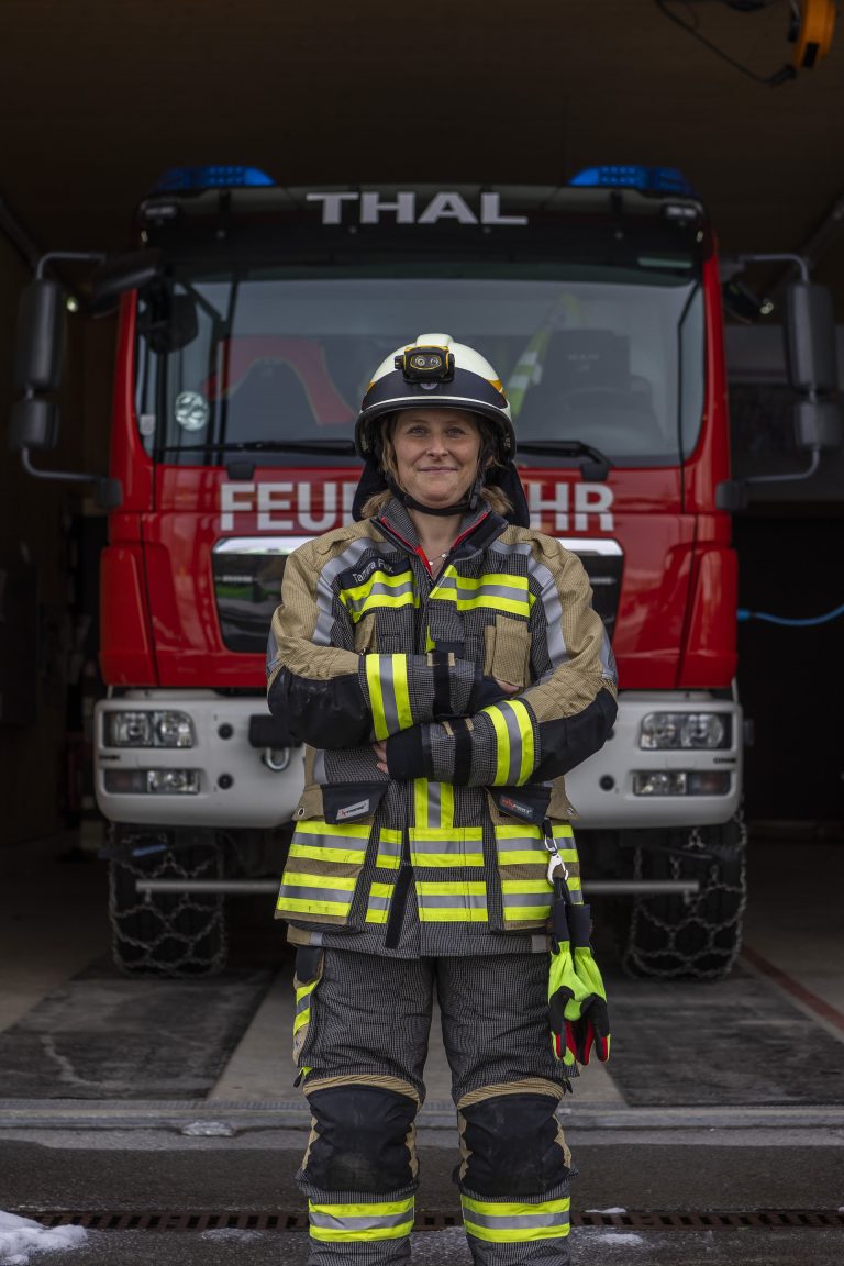 Tamara Fink ist Kommandantin der Feuerwehr Sulzberg-Thal. <span class="copyright">VN/Paulitsch</span>