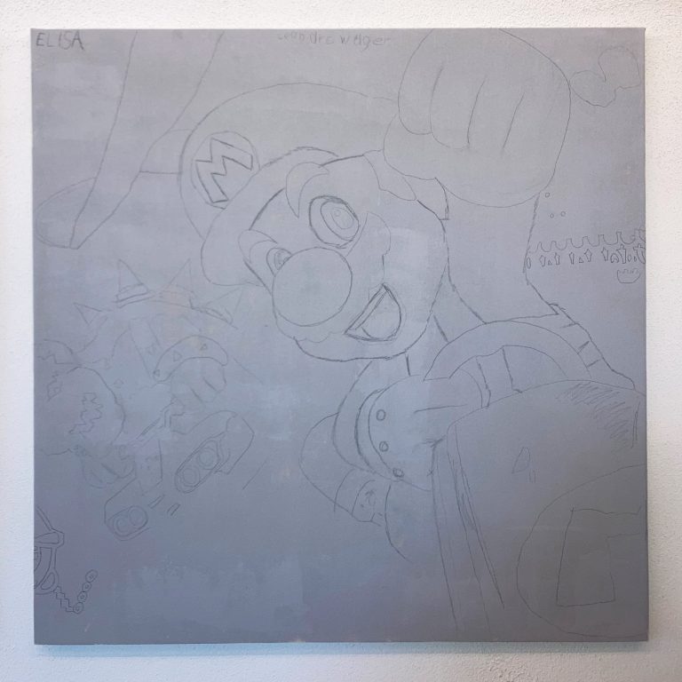 "Super Mario", Öl auf Leinwand.