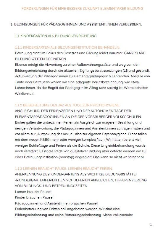 Positionspapier: Elementarpädagoginnen kämpfen für bessere Bedingungen in der Kinderbetreuung