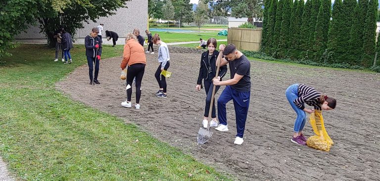 Die Schüler wurden bei mehreren Projekten in die Gartenumgestaltung miteingebunden. <span class="copyright">Schule</span>