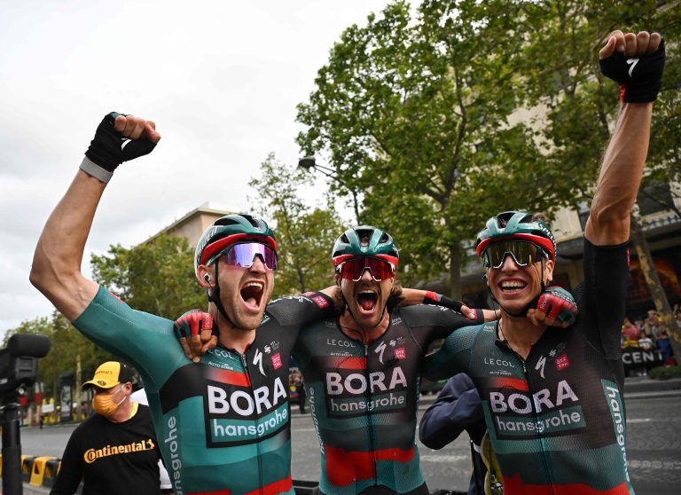 Bora-hansgrohe feierte 2023 den Etappensieg auf den Champs-Élysées bei der Tour de France. <span class="copyright">Apa</span>