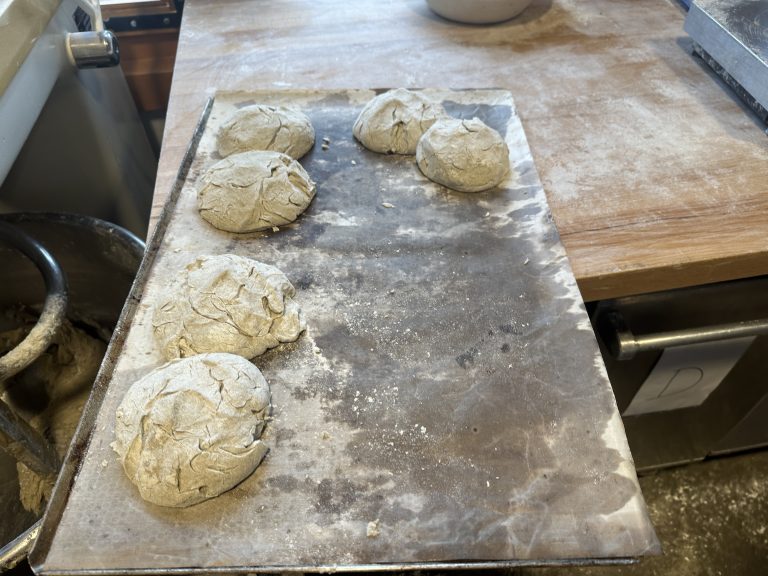 Die noch rohen Brotlaibe.