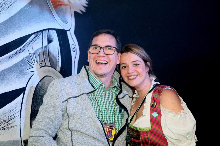 Prinz Florian mit Gefolgsdame Nicole bei der Lederhosenparty der Leiblachtaler Schalmeien.