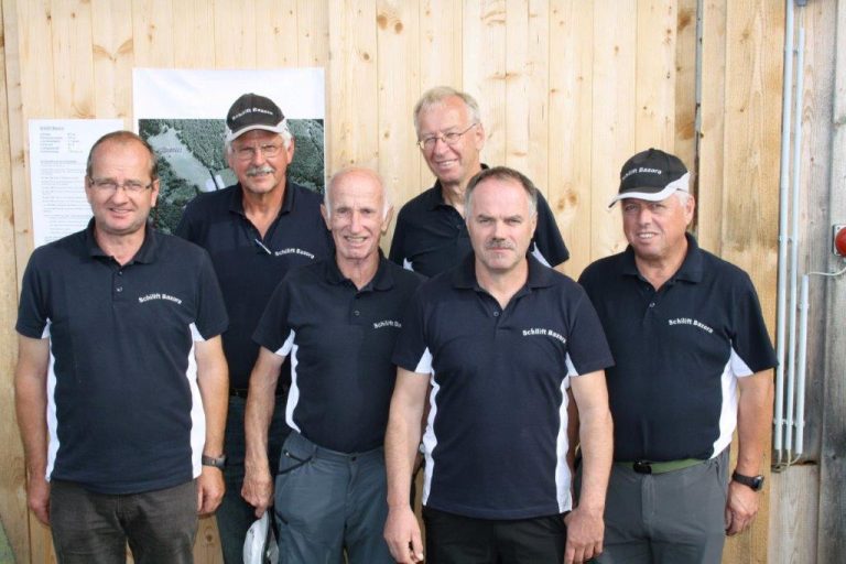Das ehemalige Führungsteam der Betreibergemeinschaft Schilift Bazora: Werner Gstach, Ludwig Müller, Hans Wagner, Hubert Gstach, Anton Gabriel und Walter Gabriel. <span class="copyright">VN-HE</span>