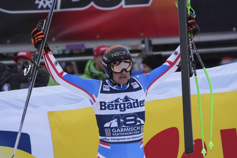 Der Franzose Nils Allegre als Überraschungssieger in Garmisch. <span class="copyright">AP</span>