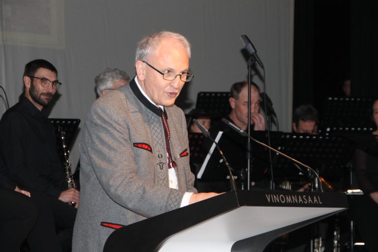 Landesobmann Wolfram Baldauf begrüßte die Gäste auf dem Neujahrsempfang zum Jubiläum.