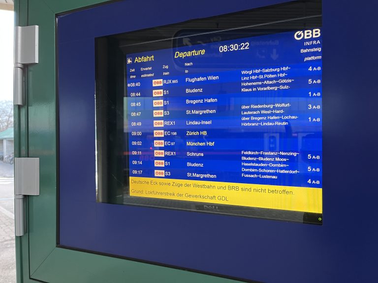Die Verbindung Zürich-München über Bregenz dürfte vom Streik betroffen sein. <span class="copyright">VN/Plesch</span>
