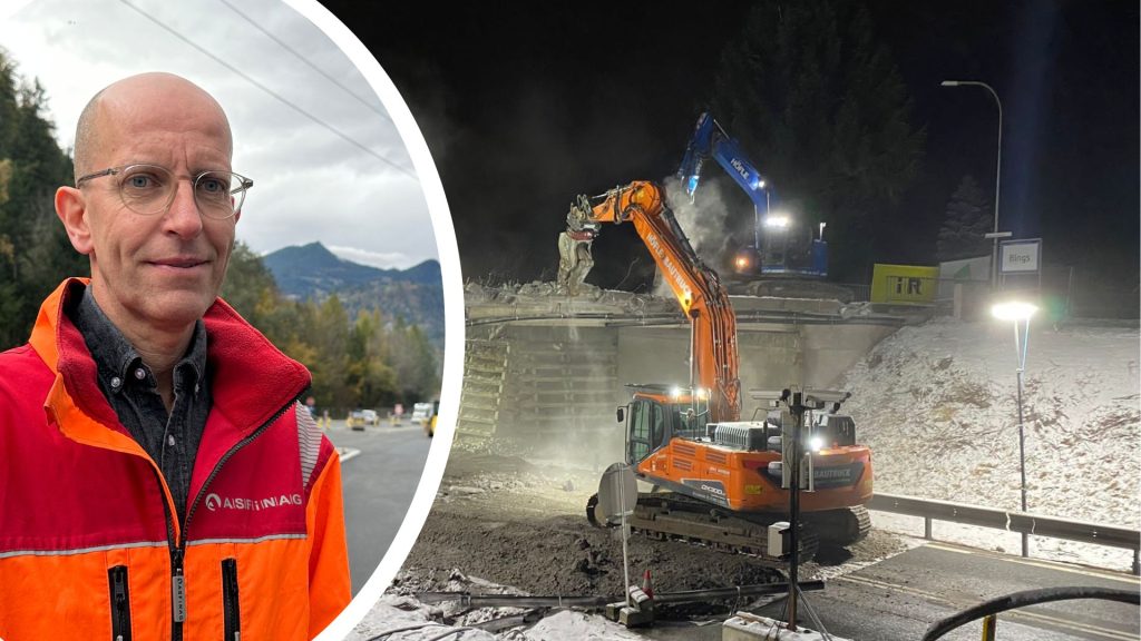 Bagger beißen bei der S 16-Brücke zu