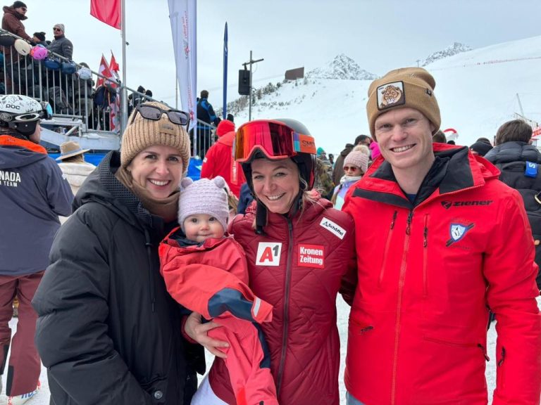 Riccardo Rädler, Teresa und die kleine Ida unterstützten Ariane heuer schon vor Ort bei den Rennen in St. Moritz. <span class="copyright">Rädler</span>