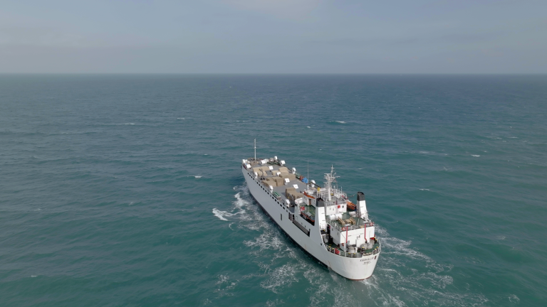 Die „Karim Allah" auf dem Weg nach Algerien. <span class="copyright">The Marker</span>