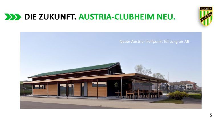 Bereits im März steht das neue Clubheim der Austria.