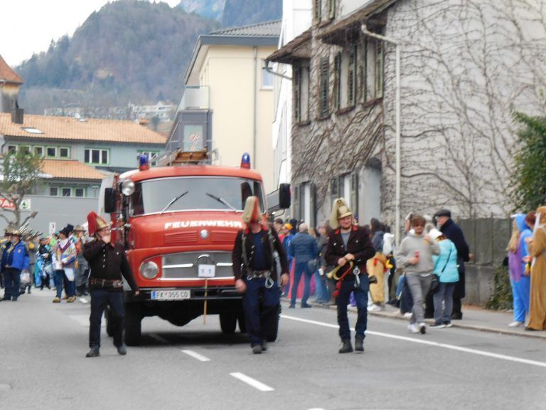Auch ein Feuerwehrauto nahm am Umzug teil.