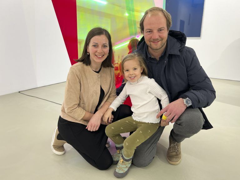 Anna, Greta und Philipp Ober bei der Eröffnung.