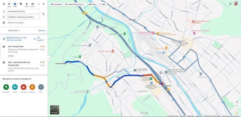 Ragazenz-Kreuzung bei Schesa: Autobahnauffahrt in Nüziders oder Bürs. Was geht schneller? Datum: 16.02.2024, 13:20 Uhr