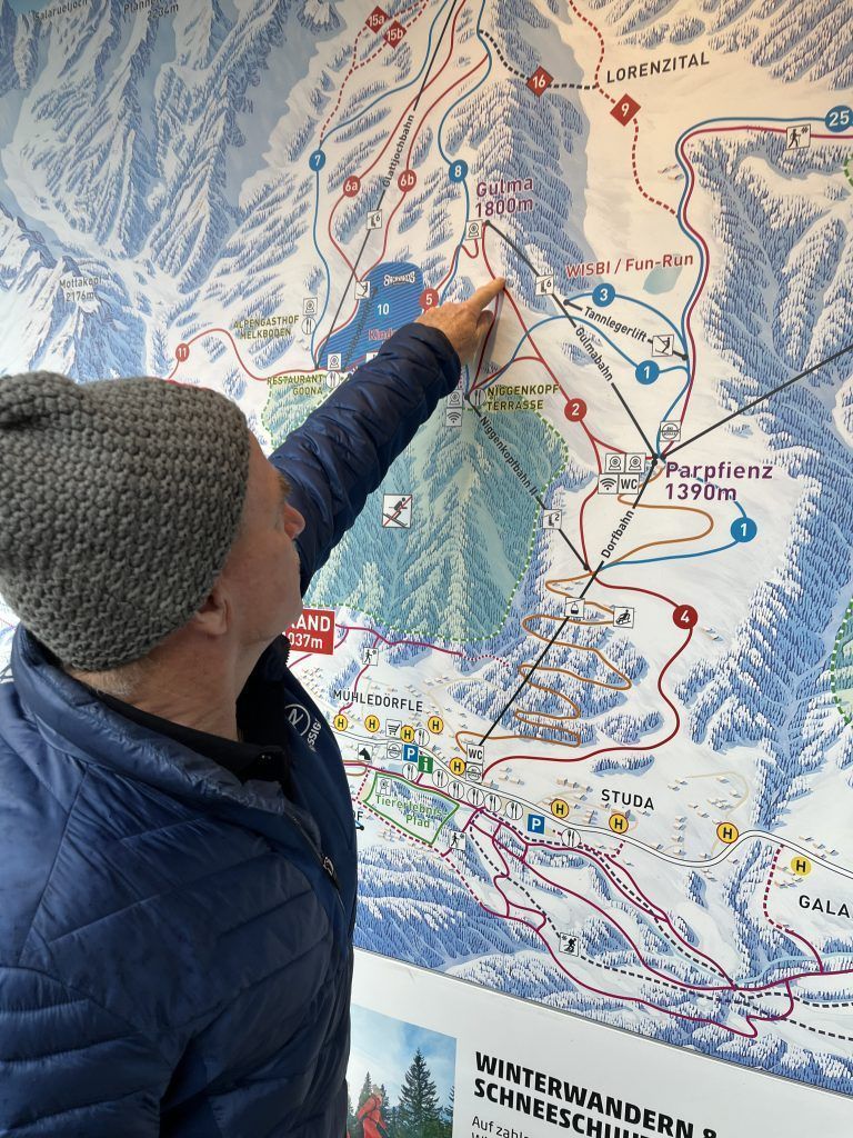 Auf dem Niggenkopf liegt die Hütte und auf der roten Piste mit der Nummer 2 fanden die Rennen statt. <span class="copyright">VN/Plesch</span>