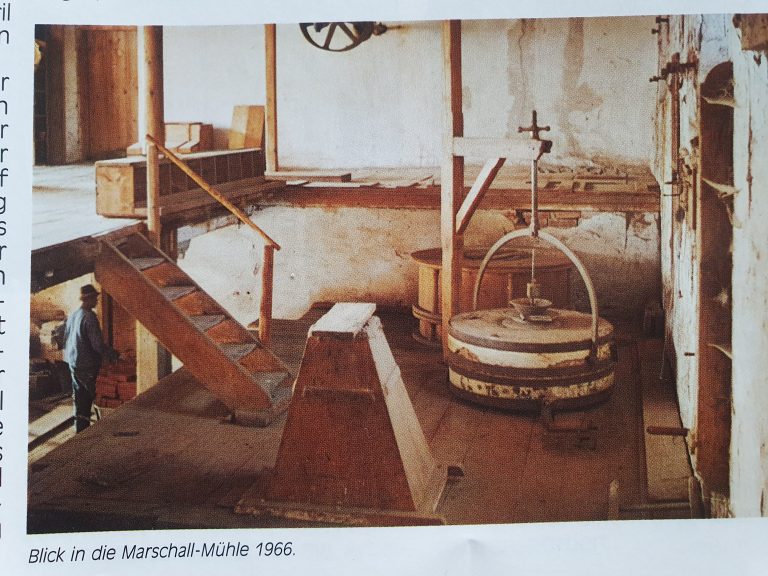 Die Innenansicht der Marschall-Mühle im Jahr 1966.