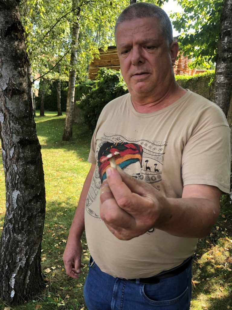 Klaus Zimmermann beim Studium der heimischen Pilze. Die Natur ist reich an verschiedensten Lebewesen und Phänomenen.